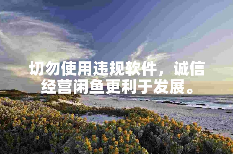 切勿使用违规软件，诚信经营闲鱼更利于发展。