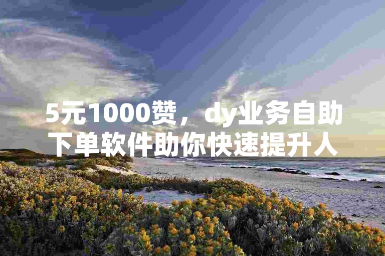 5元1000赞，dy业务自助下单软件助你快速提升人气。
