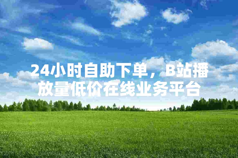 24小时自助下单，B站播放量低价在线业务平台