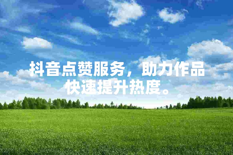 抖音点赞服务，助力作品快速提升热度。