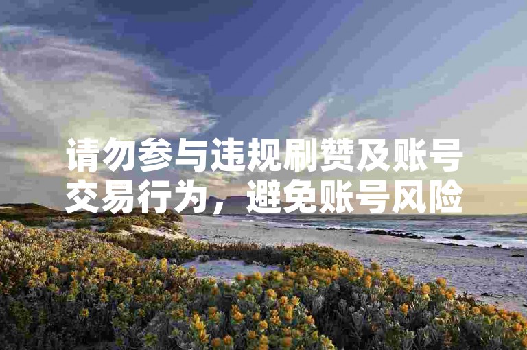请勿参与违规刷赞及账号交易行为，避免账号风险与法律问题。