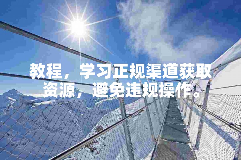 教程，学习正规渠道获取资源，避免违规操作。