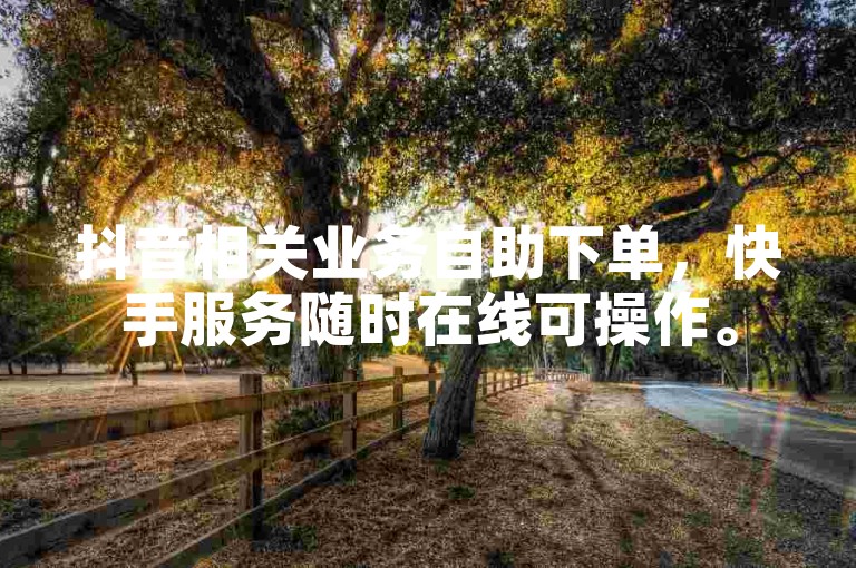 抖音相关业务自助下单，快手服务随时在线可操作。