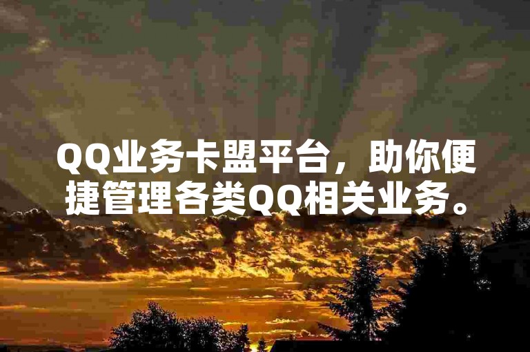 QQ业务卡盟平台，助你便捷管理各类QQ相关业务。