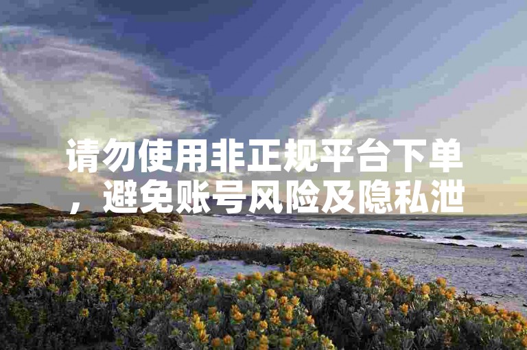 请勿使用非正规平台下单，避免账号风险及隐私泄露。