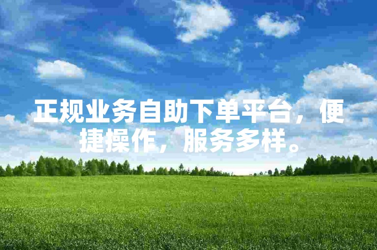 正规业务自助下单平台，便捷操作，服务多样。