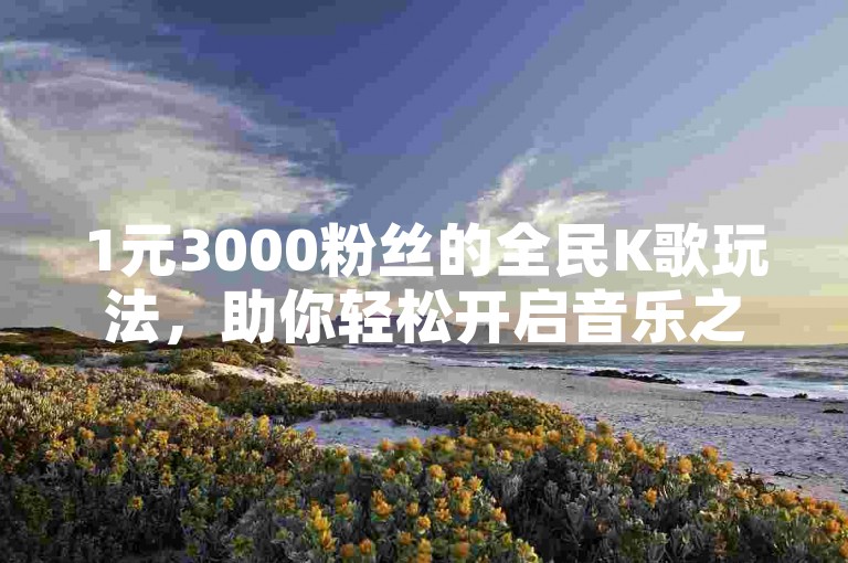 1元3000粉丝的全民K歌玩法，助你轻松开启音乐之旅，2024别错过！