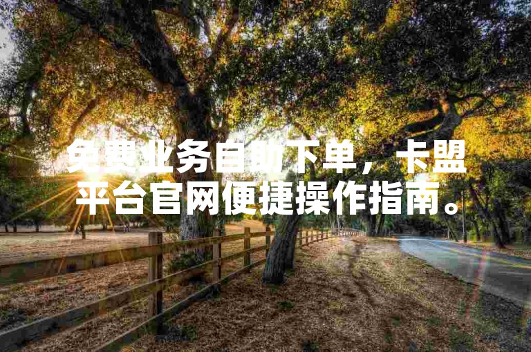 免费业务自助下单，卡盟平台官网便捷操作指南。