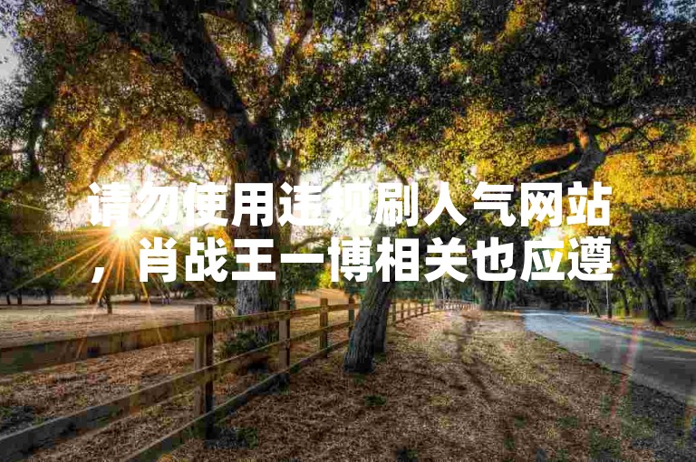请勿使用违规刷人气网站，肖战王一博相关也应遵守规则。