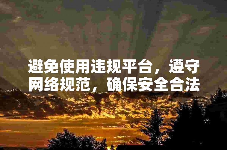 避免使用违规平台，遵守网络规范，确保安全合法上网。