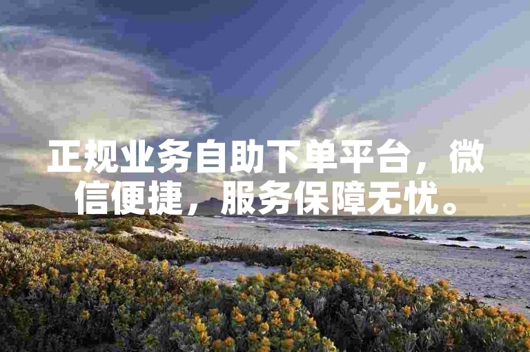 正规业务自助下单平台，微信便捷，服务保障无忧。