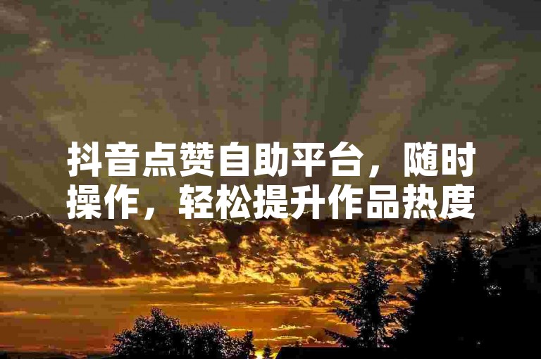 抖音点赞自助平台，随时操作，轻松提升作品热度。
