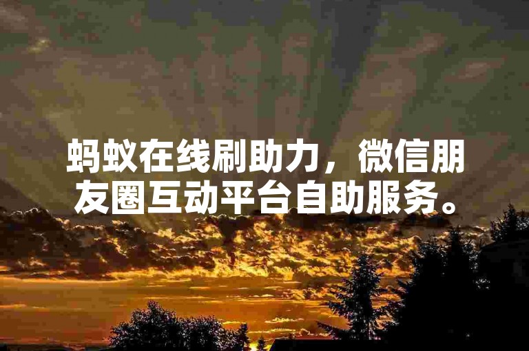 蚂蚁在线刷助力，微信朋友圈互动平台自助服务。