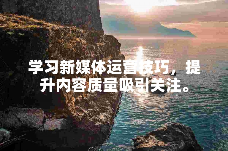 学习新媒体运营技巧，提升内容质量吸引关注。
