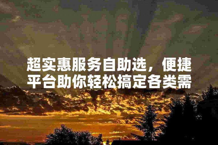 超实惠服务自助选，便捷平台助你轻松搞定各类需求。