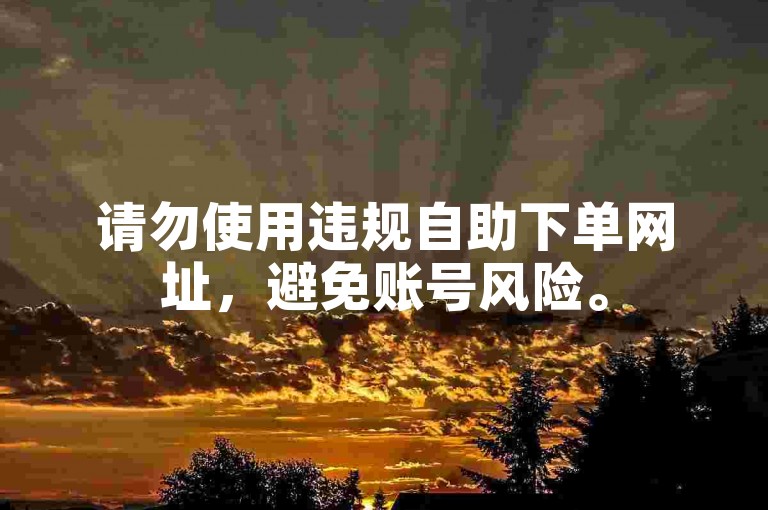 请勿使用违规自助下单网址，避免账号风险。