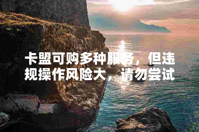 卡盟可购多种服务，但违规操作风险大，请勿尝试！