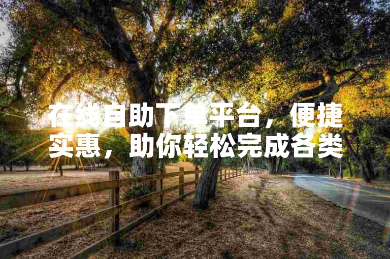 在线自助下单平台，便捷实惠，助你轻松完成各类需求。