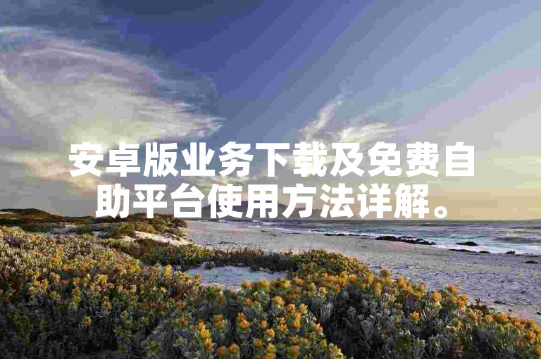 安卓版业务下载及免费自助平台使用方法详解。