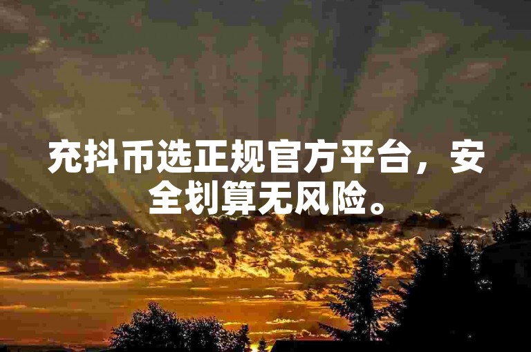 充抖币选正规官方平台，安全划算无风险。