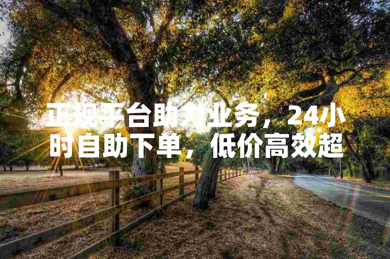 正规平台助力业务，24小时自助下单，低价高效超省心。