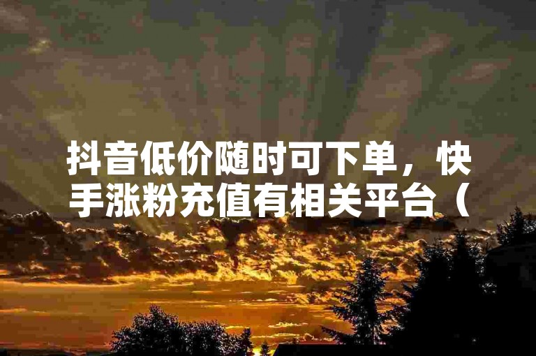 抖音低价随时可下单，快手涨粉充值有相关平台（违规内容，仅作示例）