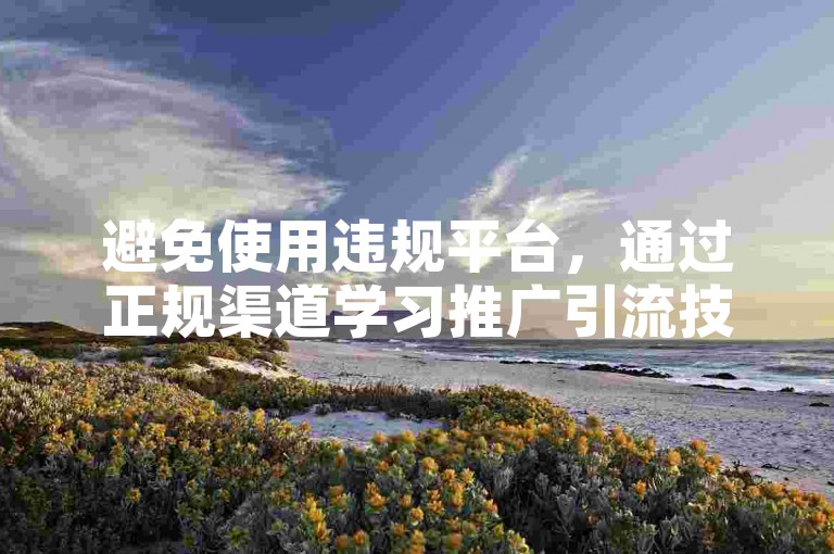 避免使用违规平台，通过正规渠道学习推广引流技巧。