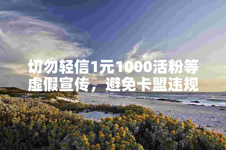 切勿轻信1元1000活粉等虚假宣传，避免卡盟违规下单。