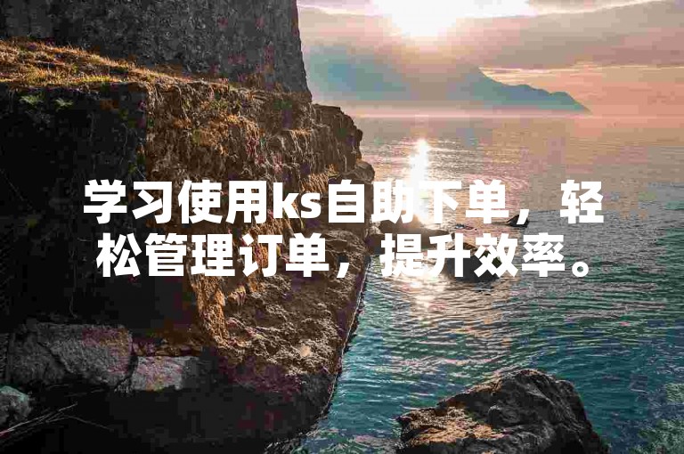学习使用ks自助下单，轻松管理订单，提升效率。