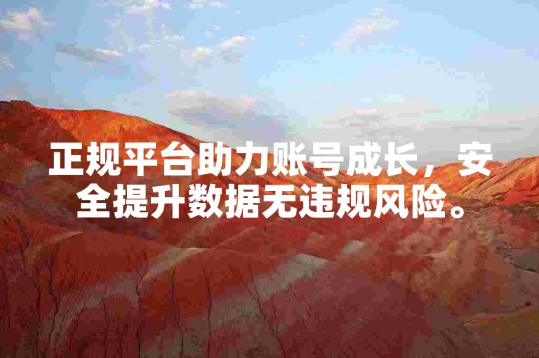正规平台助力账号成长，安全提升数据无违规风险。