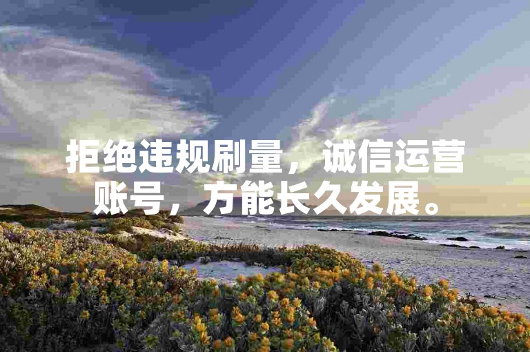 拒绝违规刷量，诚信运营账号，方能长久发展。