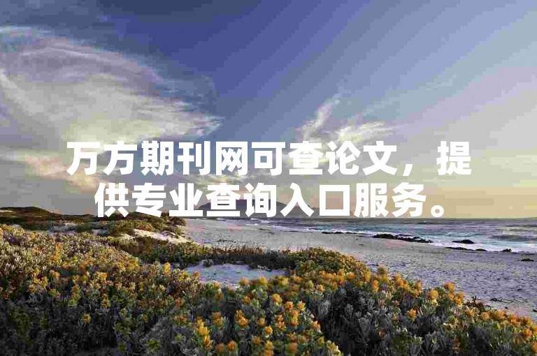 万方期刊网可查论文，提供专业查询入口服务。
