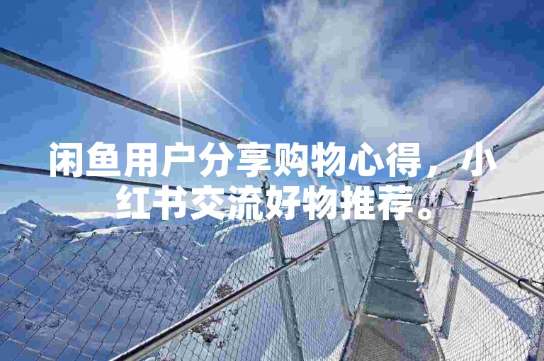 闲鱼用户分享购物心得，小红书交流好物推荐。