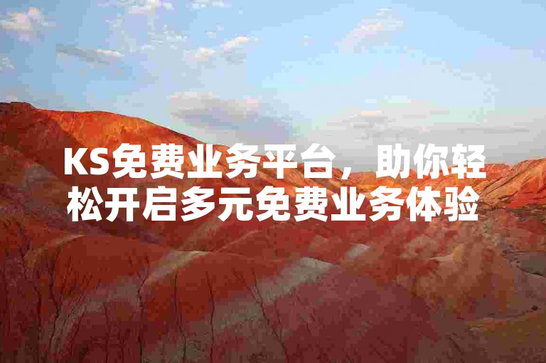 KS免费业务平台，助你轻松开启多元免费业务体验。