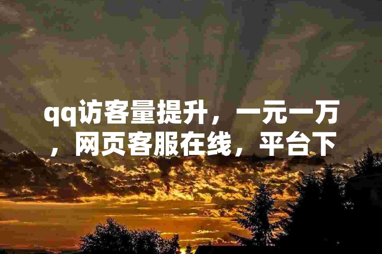 qq访客量提升，一元一万，网页客服在线，平台下单便捷。