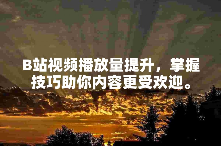 B站视频播放量提升，掌握技巧助你内容更受欢迎。