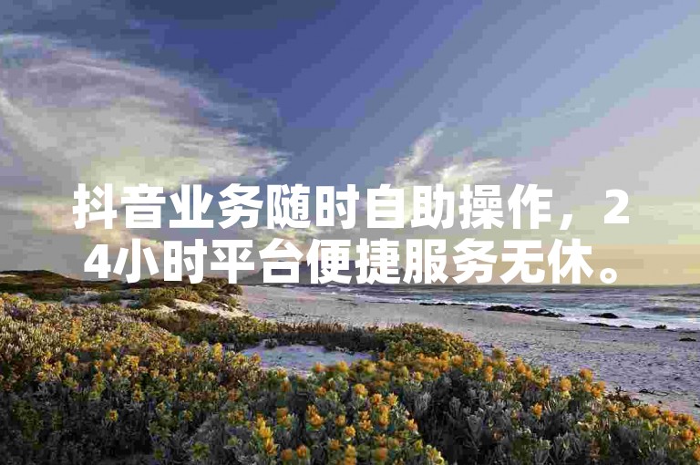 抖音业务随时自助操作，24小时平台便捷服务无休。