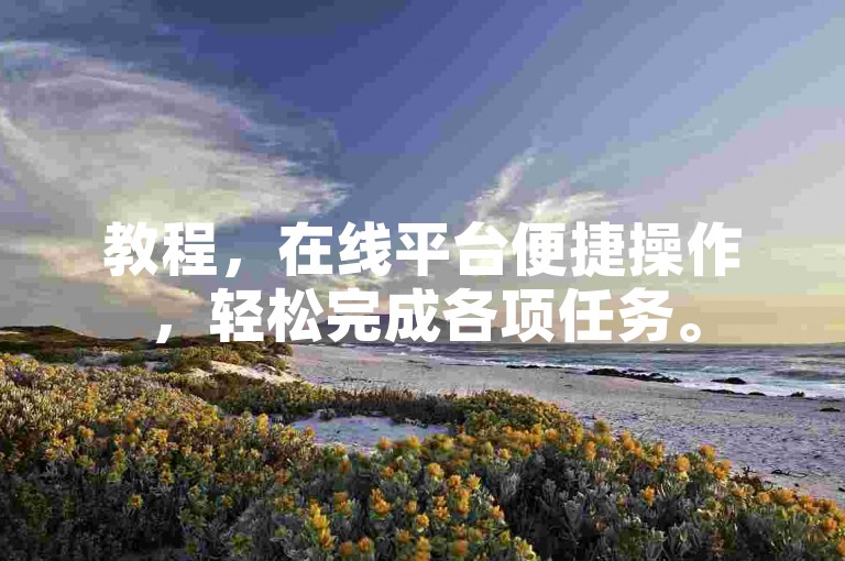 教程，在线平台便捷操作，轻松完成各项任务。