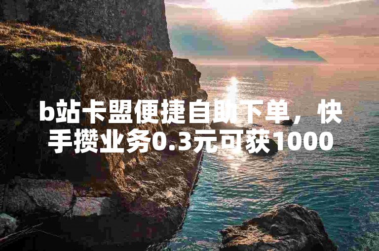 b站卡盟便捷自助下单，快手攒业务0.3元可获10000