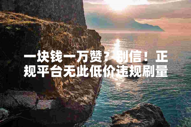 一块钱一万赞？别信！正规平台无此低价违规刷量服务。