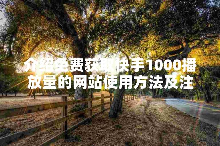 介绍免费获取快手1000播放量的网站使用方法及注意事项。