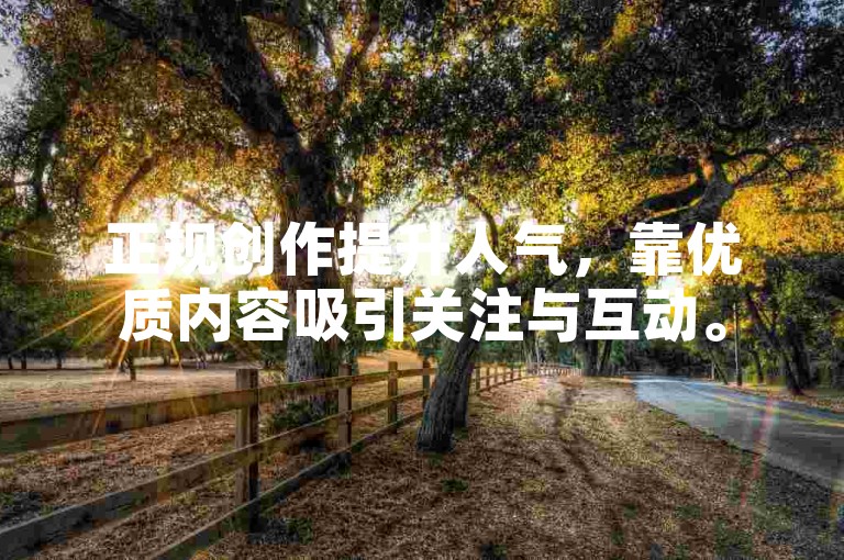 正规创作提升人气，靠优质内容吸引关注与互动。