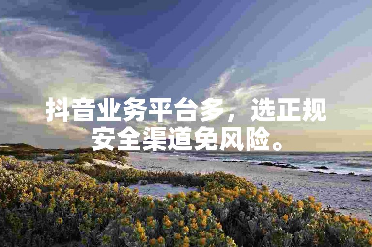 抖音业务平台多，选正规安全渠道免风险。