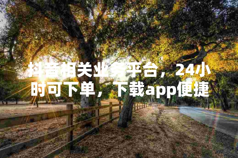 抖音相关业务平台，24小时可下单，下载app便捷操作。