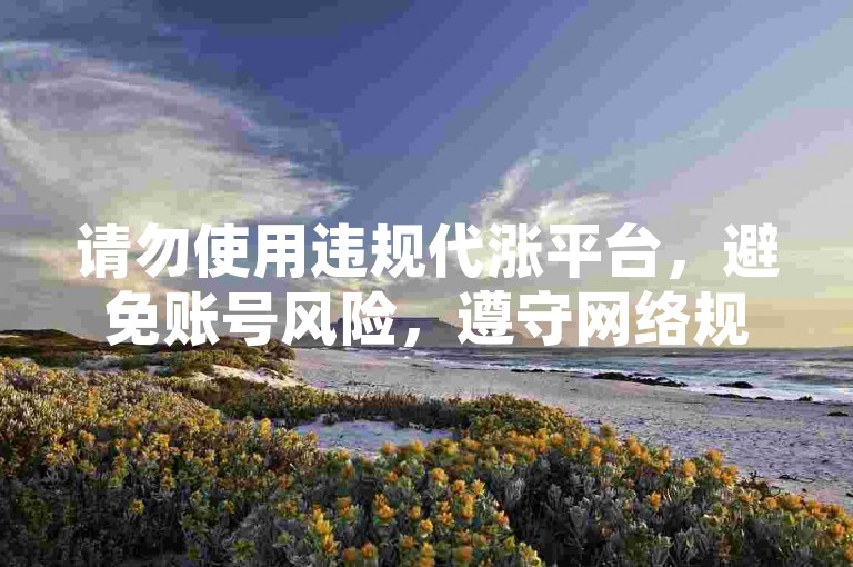 请勿使用违规代涨平台，避免账号风险，遵守网络规则。