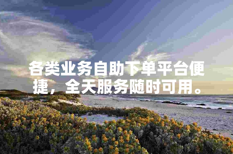 各类业务自助下单平台便捷，全天服务随时可用。
