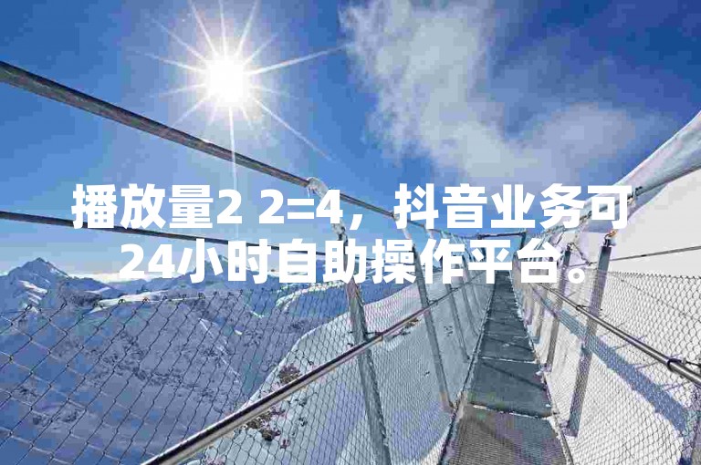播放量2 2=4，抖音业务可24小时自助操作平台。