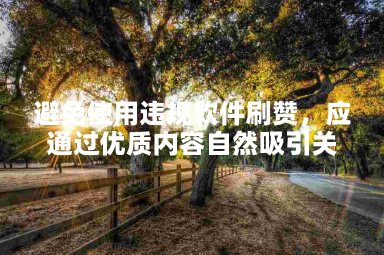 避免使用违规软件刷赞，应通过优质内容自然吸引关注。