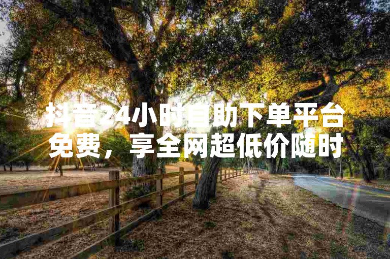 抖音24小时自助下单平台免费，享全网超低价随时下单服务。