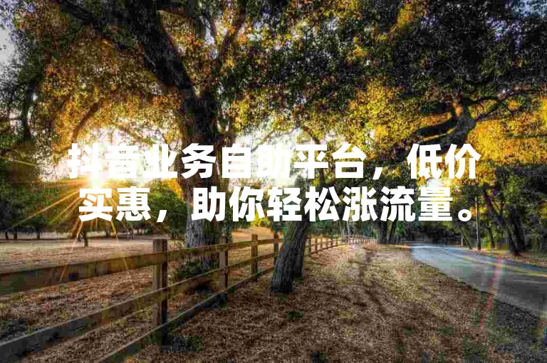 抖音业务自助平台，低价实惠，助你轻松涨流量。